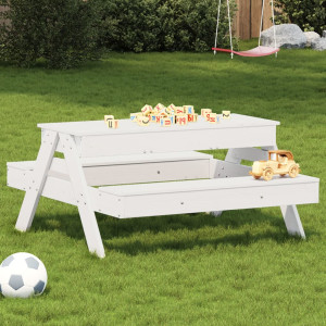 Mesa de pícnic con arenero de niños madera maciza pino blanco D