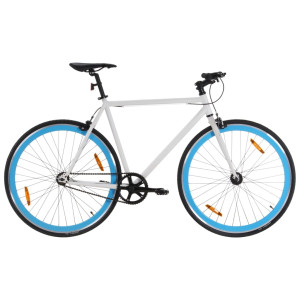 Bicicleta de piñão fixo branco e azul 700c 51 cm D