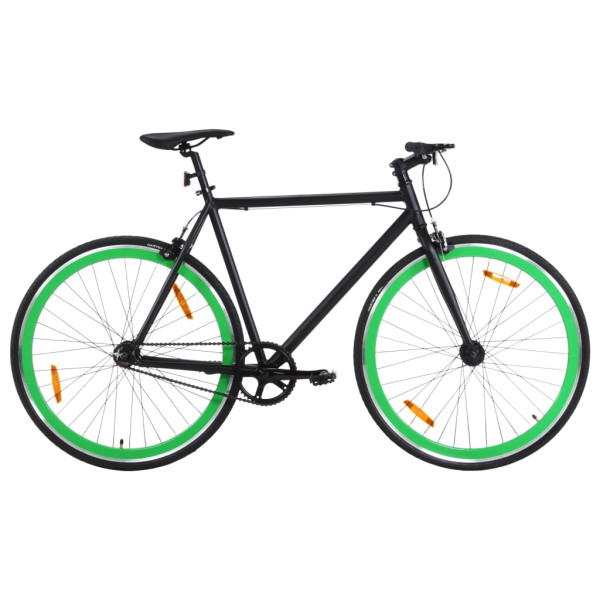 Bicicleta fixa preta e verde 700c 55 cm D
