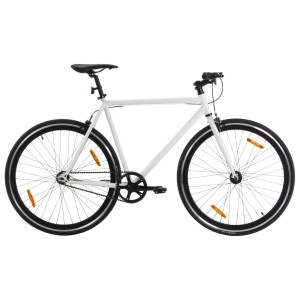 Bicicleta de piñón fijo blanco y negro 700c 51 cm D