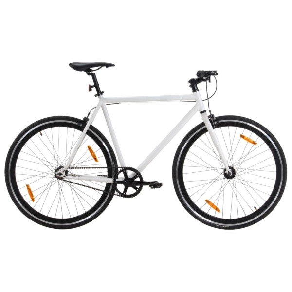 Bicicleta de engrenagem fixa preta e branca 700c 51 cm D