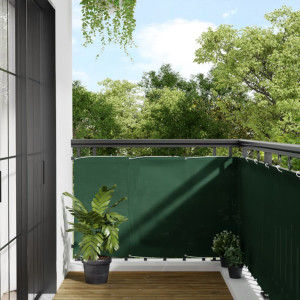 Pantalla de balcón 100% poliéster Oxford verde oscuro 90x800 cm D