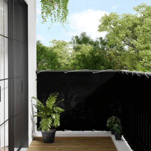 Pantalla de balcón 100% poliéster Oxford negro 120x700 cm D