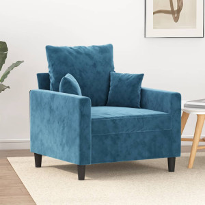 Assento de veludo azul de 60 cm D