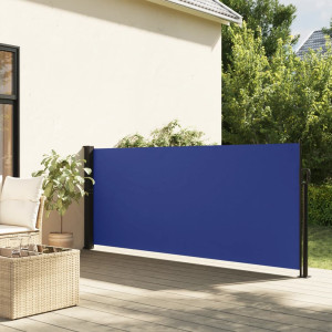 Toldo lateral retráctil azul 140x500 cm D