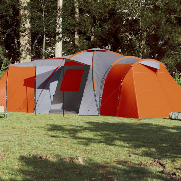 Tenda 12 pessoas Tafetán 185T cinza e laranja D