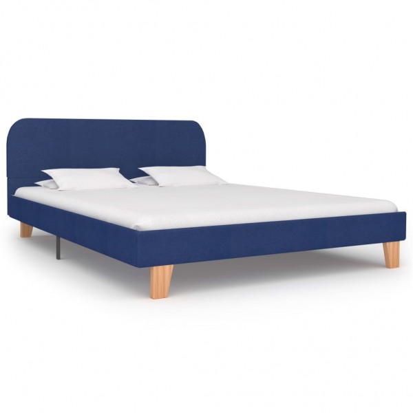 Estructura de cama de tela azul 140x200 cm D