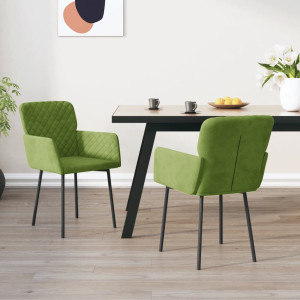 Cadeiras de jantar 2 unidades veludo verde claro D