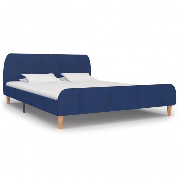 Estrutura de cama de tecido azul 160x200 cm D