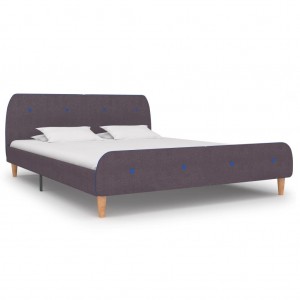 Estructura de cama de tela gris topo 160x200 cm D