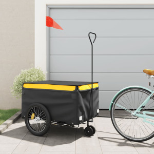 Remolque de bicicleta de ferro preto e amarelo 45 kg D