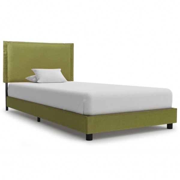 Estrutura de cama de tecido verde 90x200 cm D