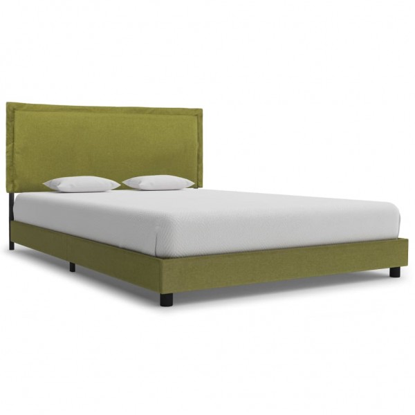 Estrutura de cama de tecido verde 140x200 cm D
