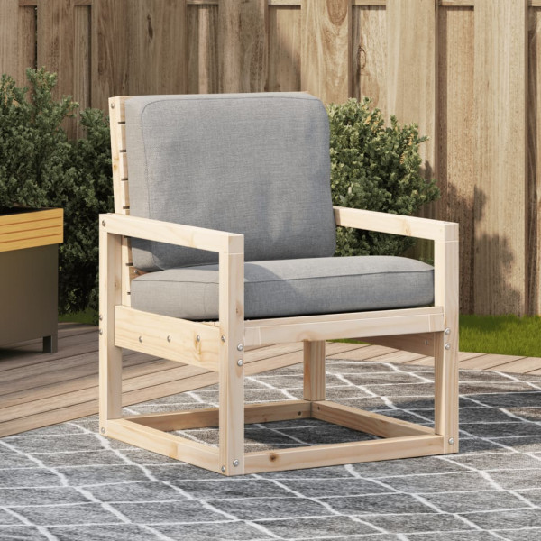 Silla de jardín madera maciza de pino 57.5x63x76 cm D