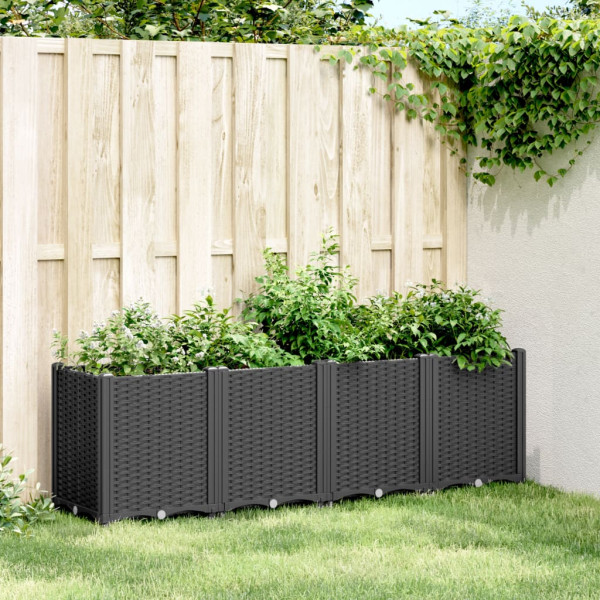 Jardinera PP negro 160x40x53 cm D