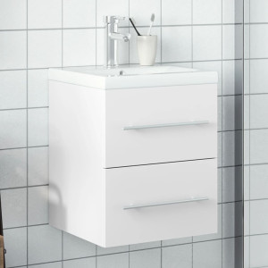 Mueble de baño con lavabo integrado blanco D