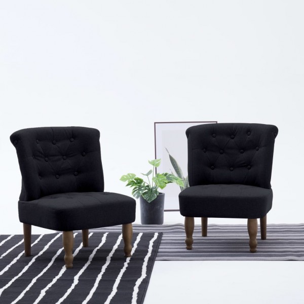 Sillón francés de tela negro Sillón francés de tela negro D