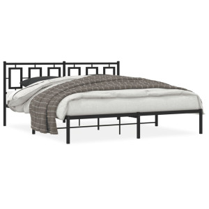 Estructura de cama con cabecero metal negro 183x213 cm D