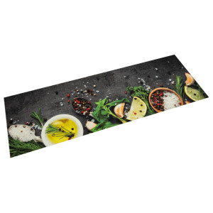 Alfombra de cocina lavable terciopelo dibujo especias 45x150 cm D