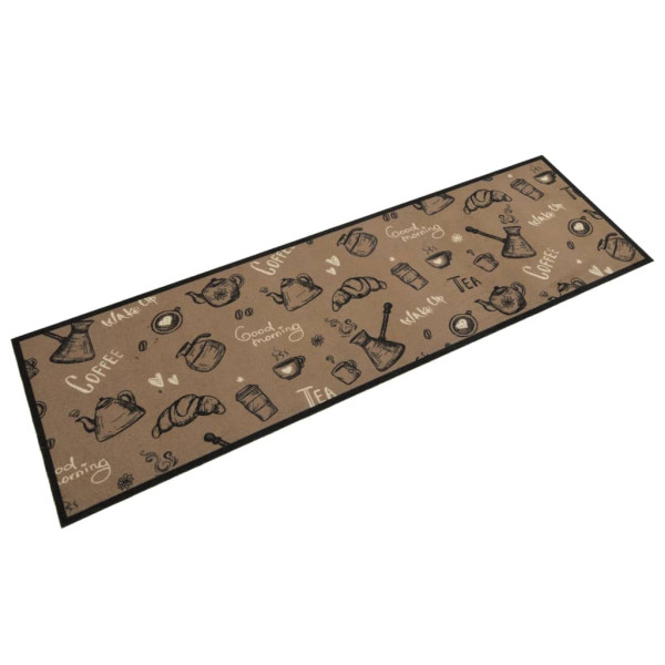 Alfombra de cocina lavable terciopelo marrón Morning 45x150 cm D