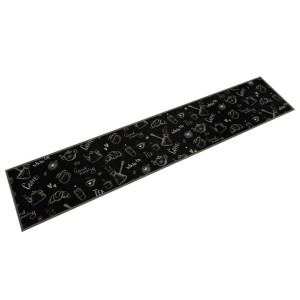 Alfombra de cocina lavable terciopelo Morning negro 60x300 cm D