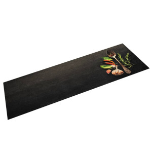 Alfombra de cocina lavable terciopelo dibujo especias 45x150 cm D