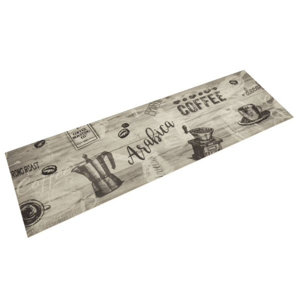 Alfombra de cocina lavable terciopelo gris café 45x150 cm D