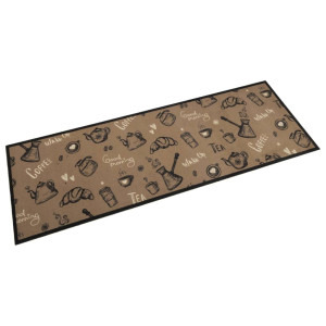 Alfombra de cocina lavable terciopelo marrón Morning 60x180 cm D