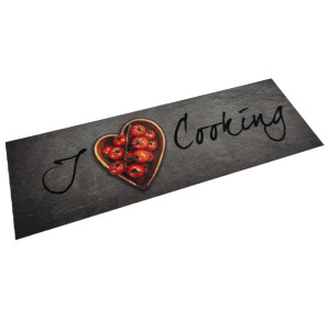 Alfombra de cocina lavable terciopelo texto Cooking 60x180 cm D