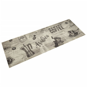 Alfombra de cocina lavable terciopelo gris café 60x180 cm D