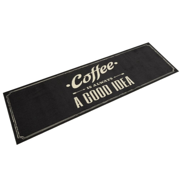 Alfombra de cocina lavable terciopelo texto café 45x150 cm D