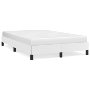 Estructura de cama cuero sintético blanco 120x190 cm D