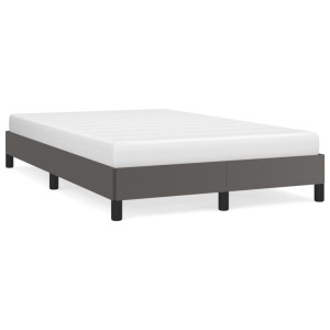 Estructura de cama cuero sintético gris 120x190 cm D
