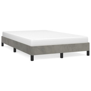 Estructura de cama terciopelo gris claro 120x190 cm D