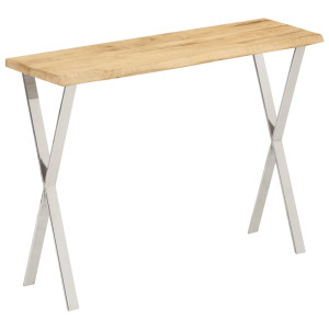 Mesa de console com borda natural madeira de manga sólida 105x33x76 cm D