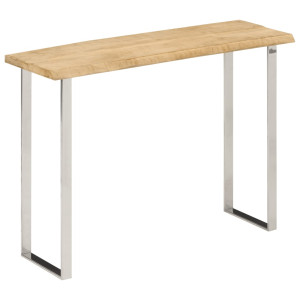 Mesa de console com borda natural madeira de manga sólida 105x33x76 cm D