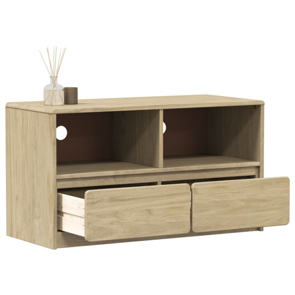 Mueble de TV SAUDA madera maciza pino color roble 99x43x55 cm D