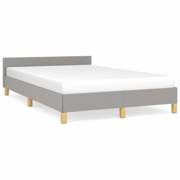 Estructura de cama con cabecero tela gris claro 120x190 cm D