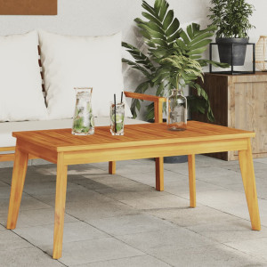 Mesa de comedor de jardín madera maciza de acacia 100x55x45 cm D