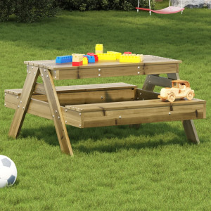 Mesa de pícnic para niños madera pino impregnada 88x97x52 cm D