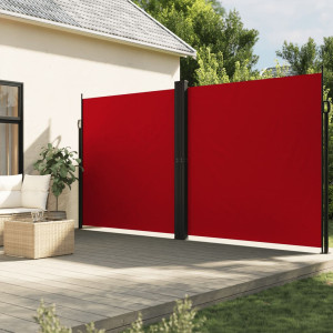 Toldo lateral retráctil rojo 220x1000 cm D