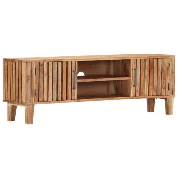 Mueble para TV de madera maciza de acacia 130x30x45 cm D