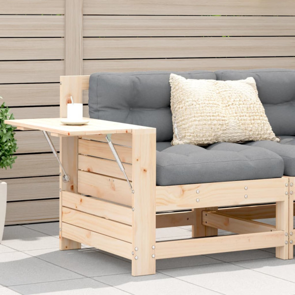 Sofá de jardim com braços e almofada em madeira maciça de pinho D