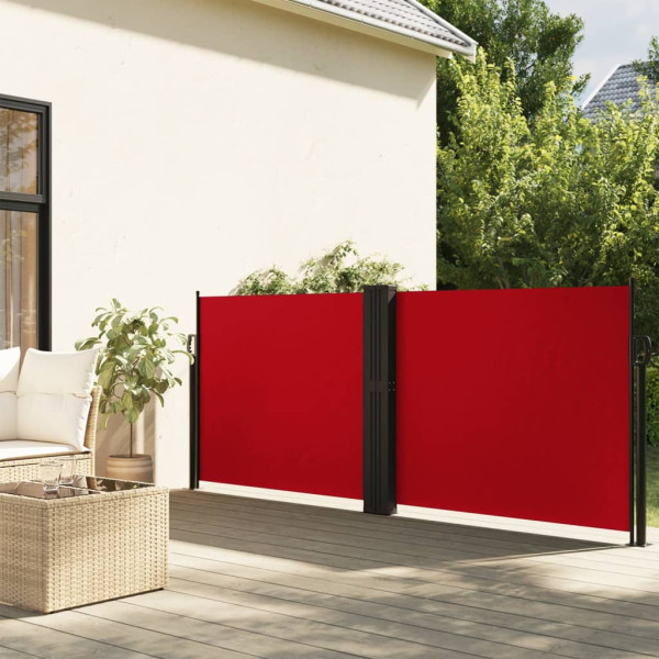 Toldo lateral retráctil rojo 140x1200 cm D