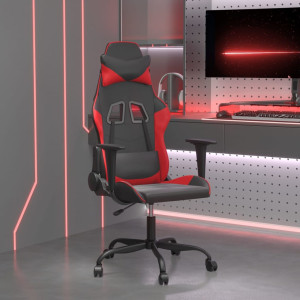 Silla gaming cuero sintético negro y rojo D