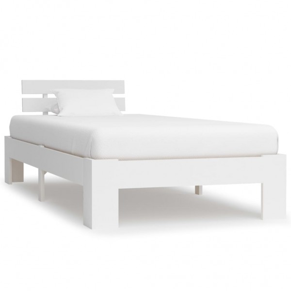 Estrutura de cama de madeira maciça de pinho branco 90x200 cm D