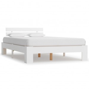 Estrutura de cama de madeira maciça de pinho branco 120x200 cm D