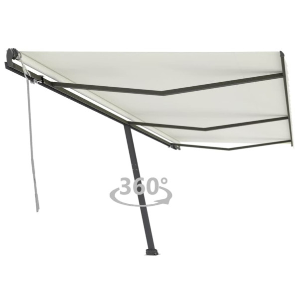 Toldo de pie retráctil manual crema 600x300 cm D