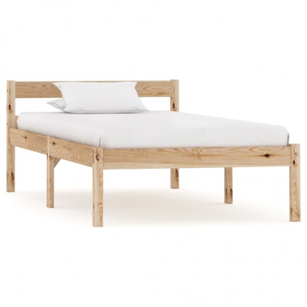 Estructura de cama de madera maciza de pino 100x200 cm D