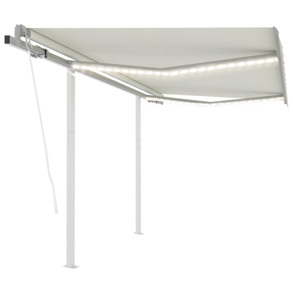 Toldo automático com LED e sensor de vento creme 3x2,5 m D